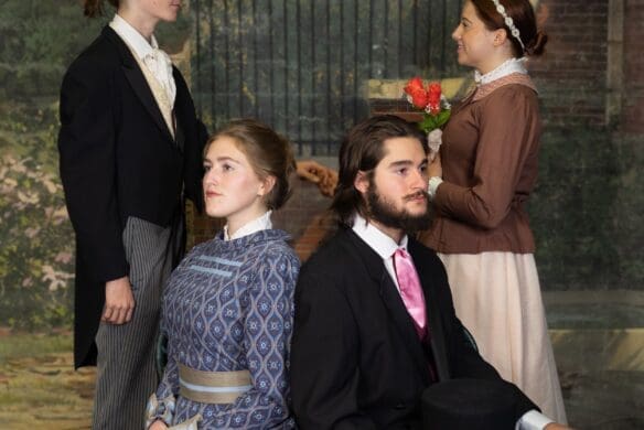 Student actors posing on a set