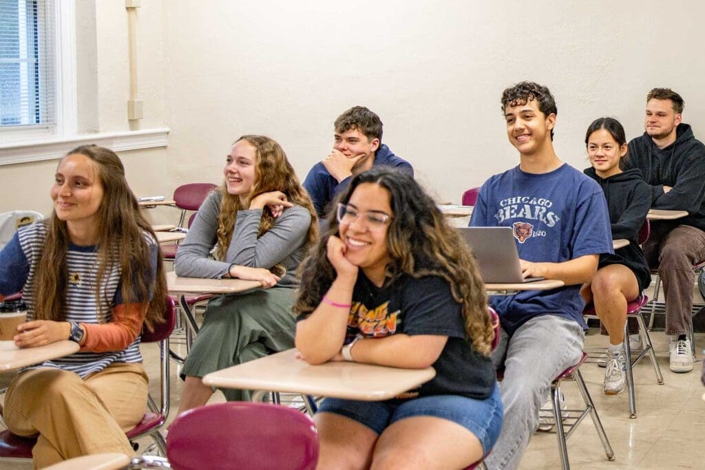 Asbury University students in a Spanish class.