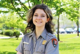 Photo of Senior history major Taylor Boss recently completed an internship at Camp Nelson National Monument.