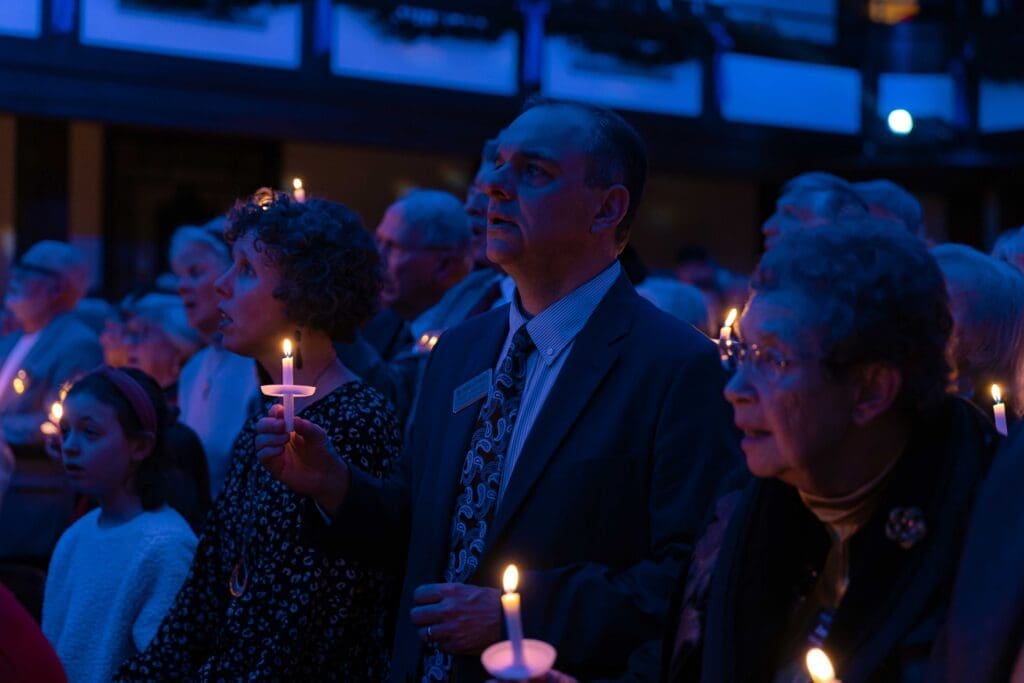 Songs of the Season candlelight service in Asbury's Hughes Auditorium.