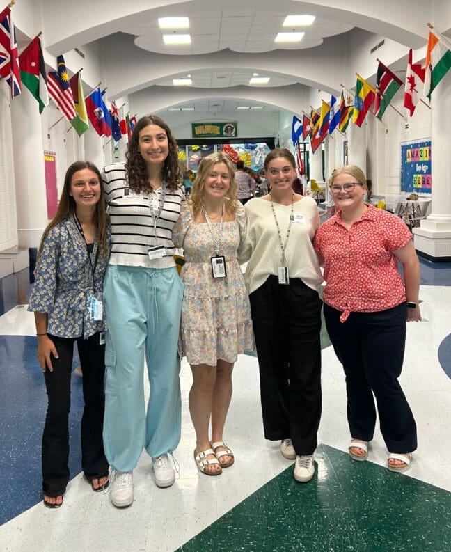 School of Education students get experience in the schools in every year of the program. Elementary education students pictured here at Wilmore Elementary School.