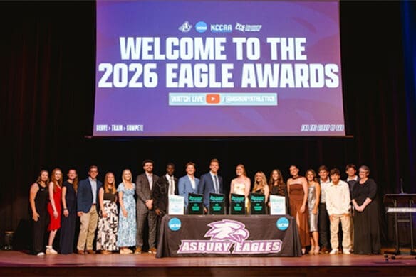 Group photo of 2026 award recipients Asbury 2026 Eagle Awards.