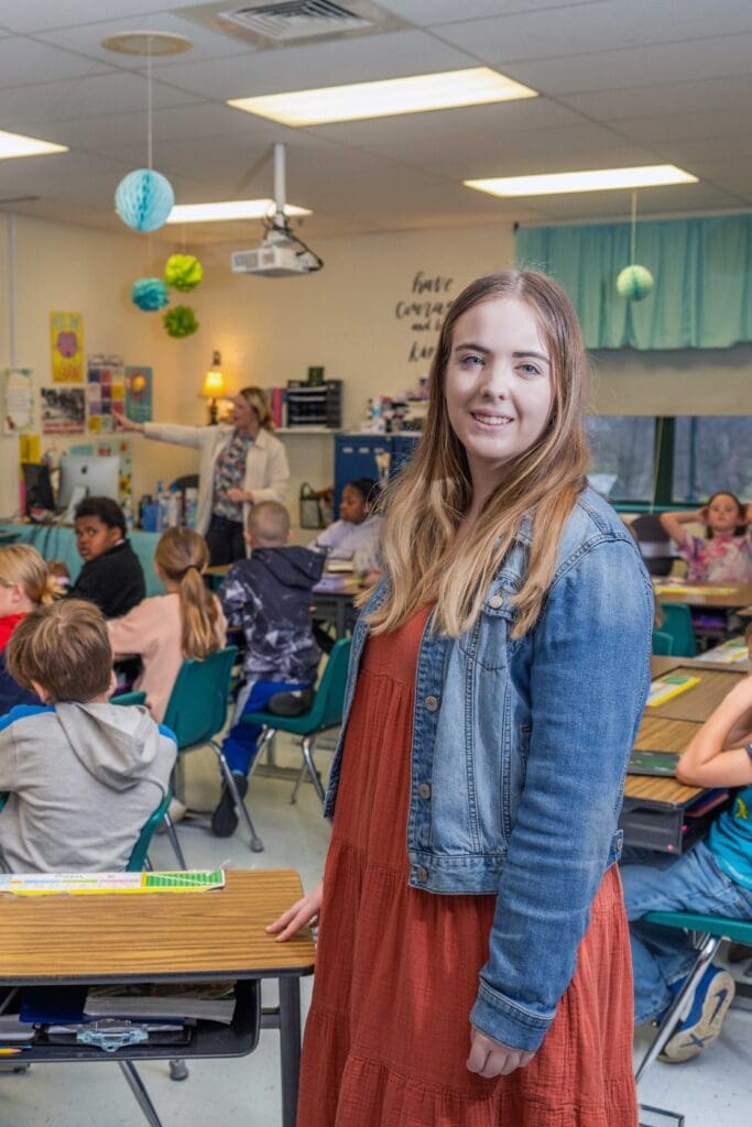 Asbury School of Education student in a classroom.