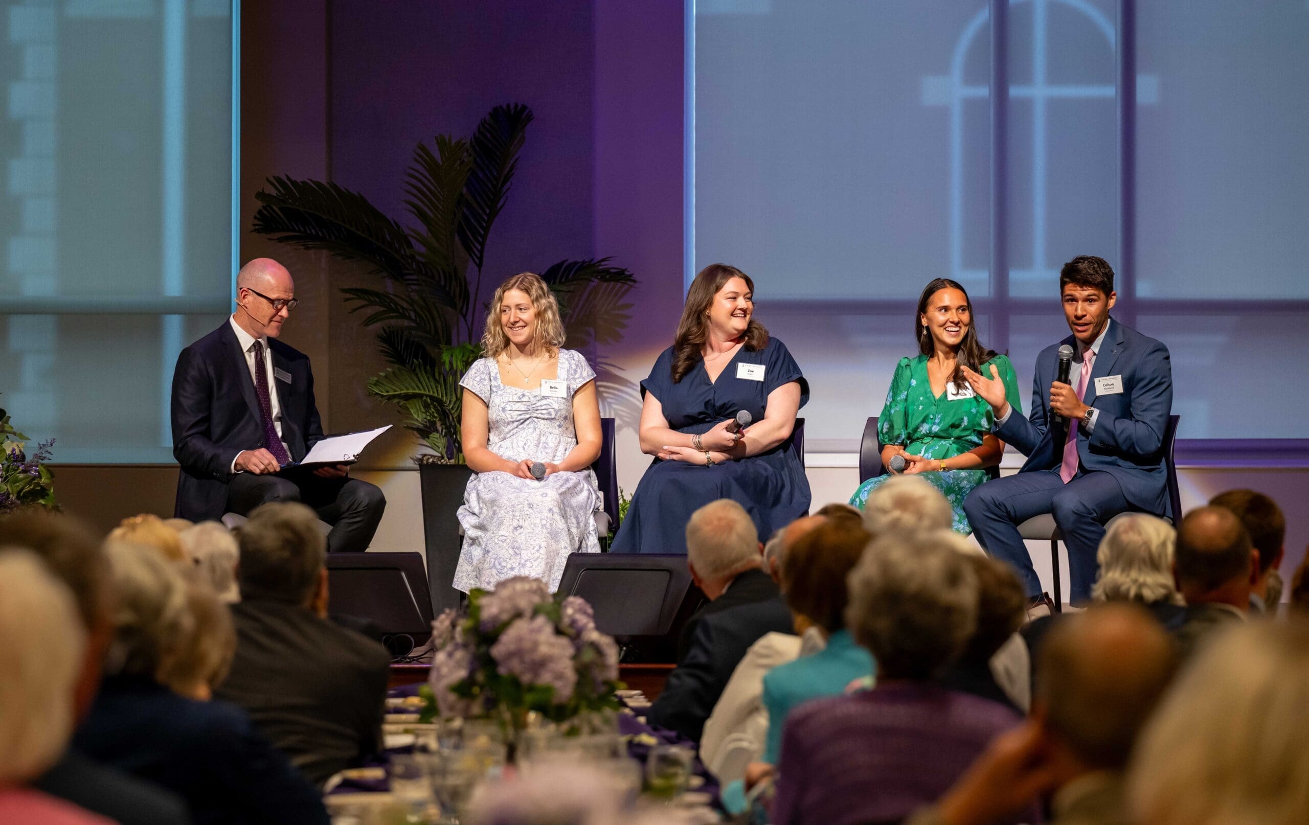 Asbury Alumni Panel speaking with Kevin Brown at Reunion's President's Dinner.