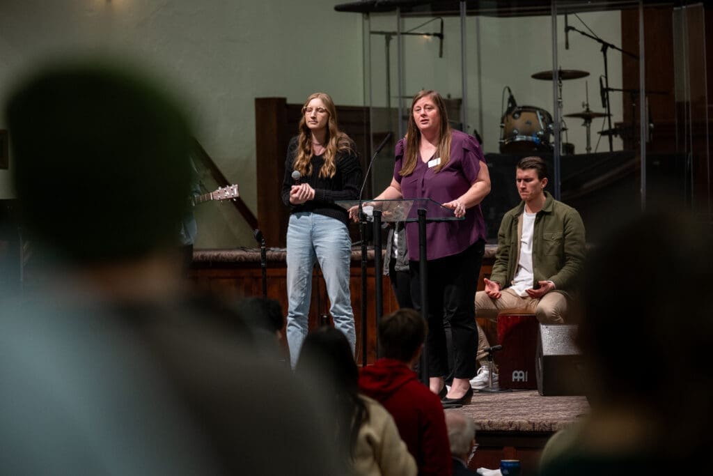 Jeannie Banter speaking at Asbury University Chapel Service