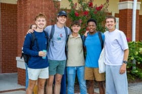 Asbury First Day of Class smiling students