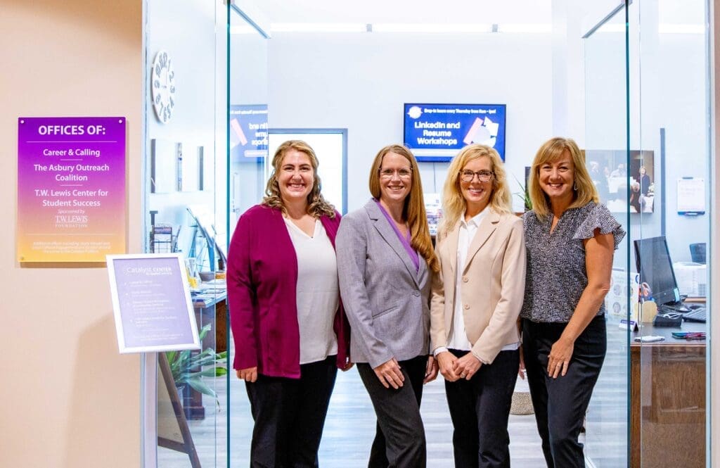 Career and Calling team at Asbury University in front of their office.