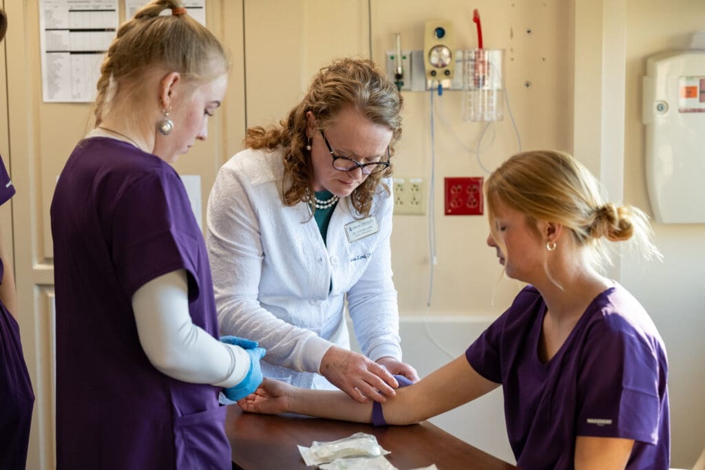 Asbury Nursing Director Dr. Connie Lamb trains students