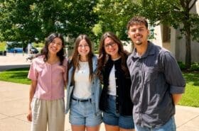 Asbury students smile for their first day of physical therapy school at UK