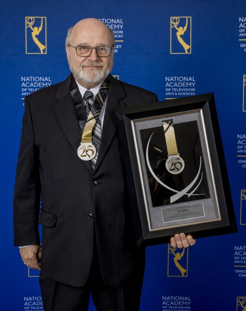 Asbury University's Dr. Jim Owens holds NATAS Award