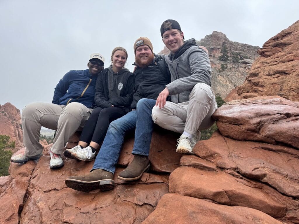Asbury University student C.J. Johnson with friends