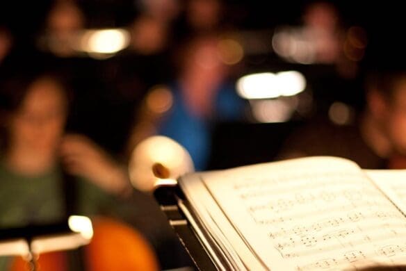 Sheet music on a music stand