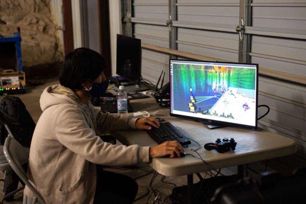 Researcher using a computer