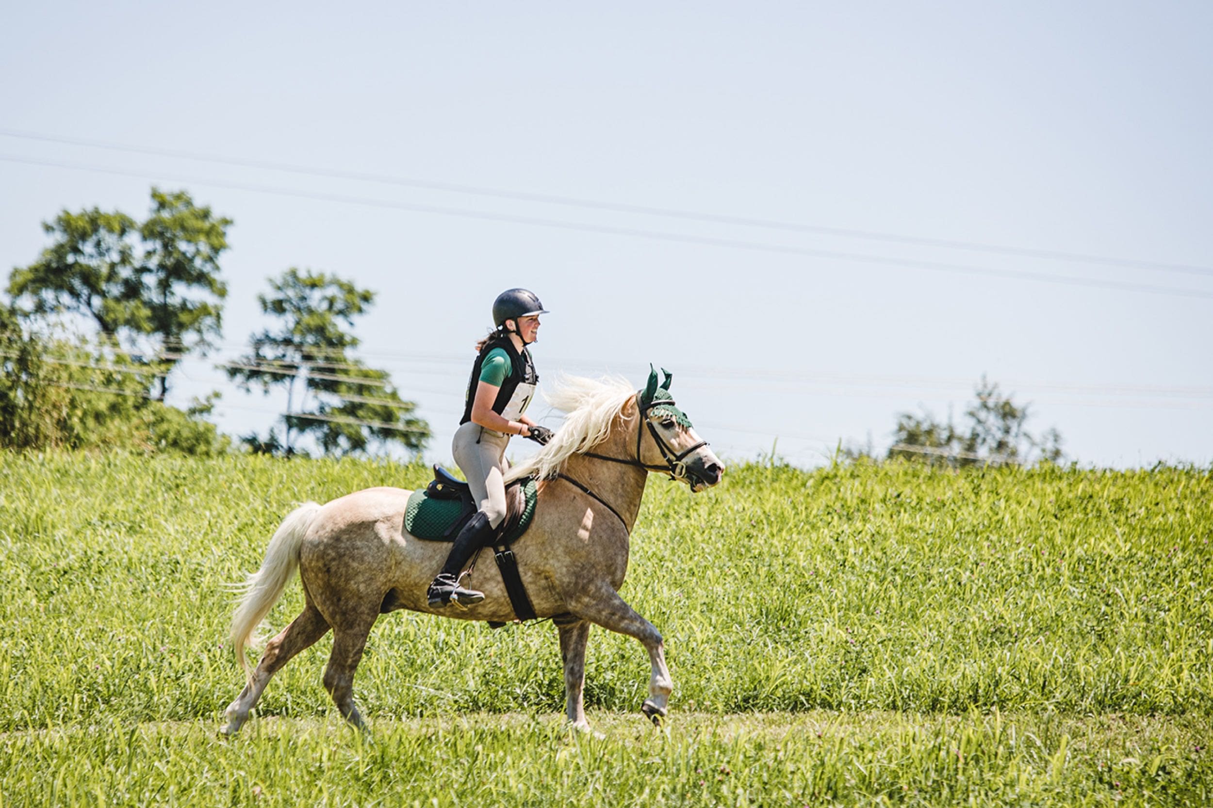 Student riding a horse