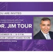 Jim Tour invitation postcard