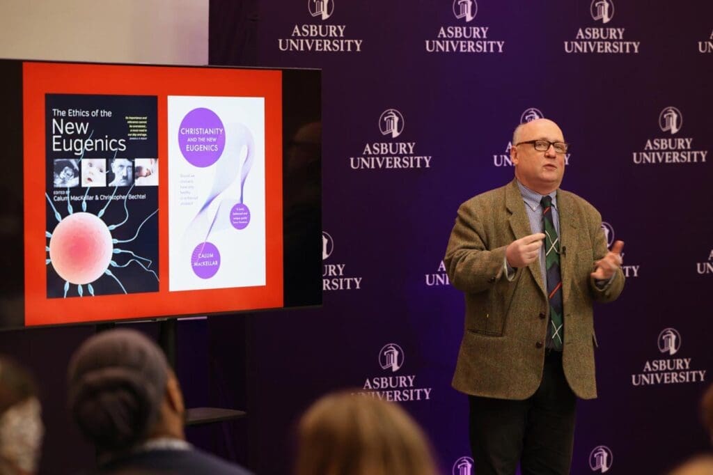 Dr. Calum MacKellar giving a presentation