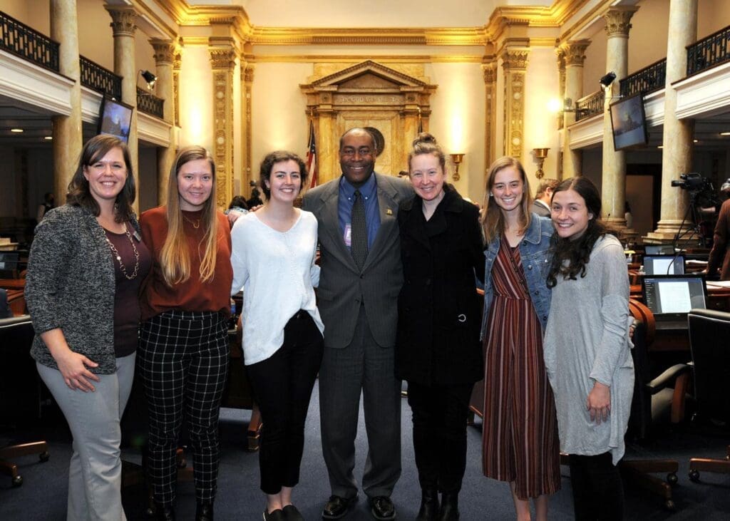 Students in a Kentucky government office