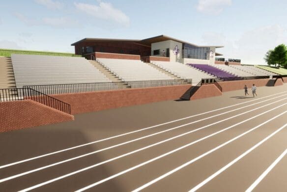 Render of the new track and field