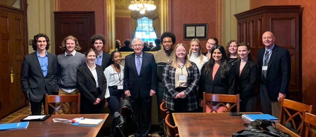 Group of students in a government office in Washington, DC