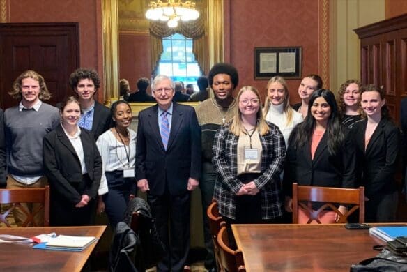 Group of students in a government office in Washington, DC