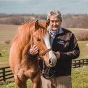 Harold Rainwater ’69 with a horse