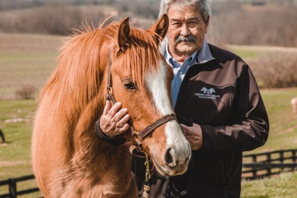 Harold Rainwater ’69 with a horse