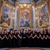 Choir group photo in an Italian cathedral