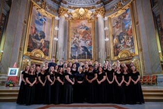 Choir group photo in an Italian cathedral