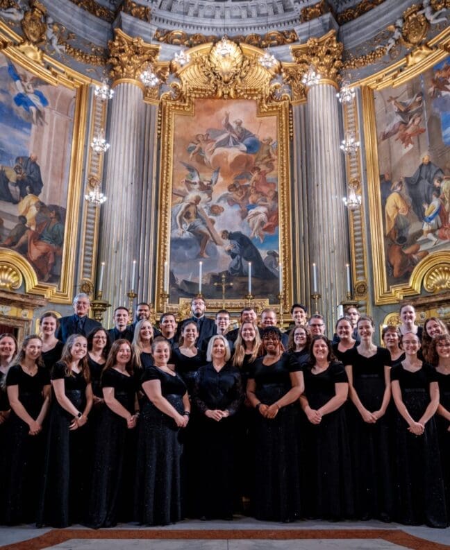 Choir group photo in an Italian cathedral