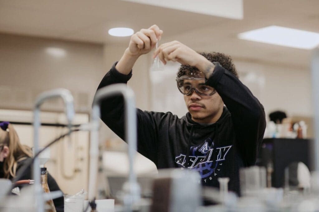 Science student working in a laboratory