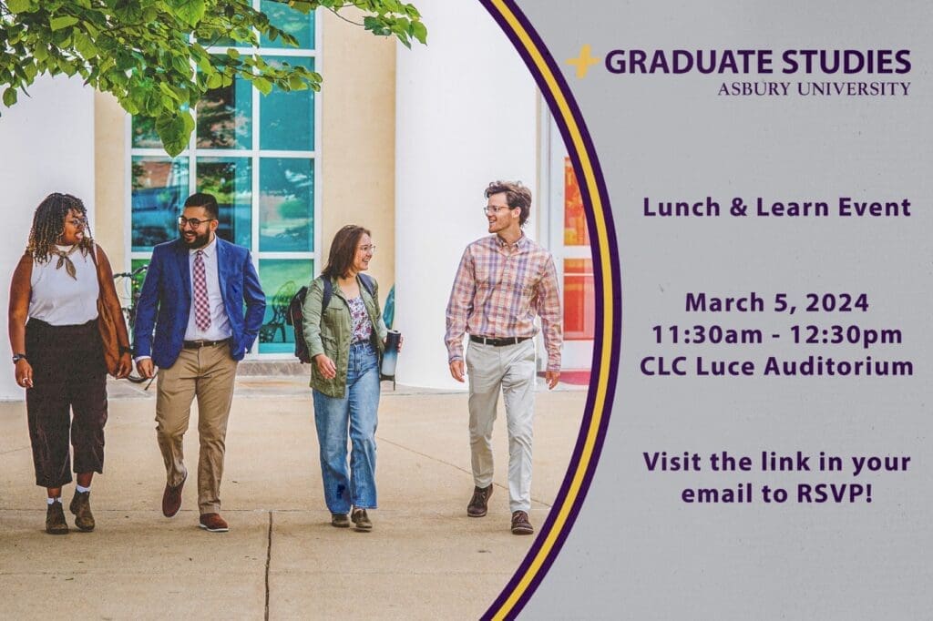 +Grad Program graphic about the Lunch and Learn event