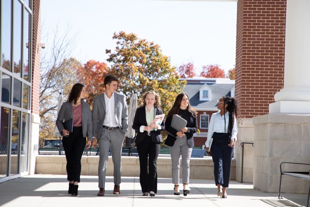 Asbury students walking and talking