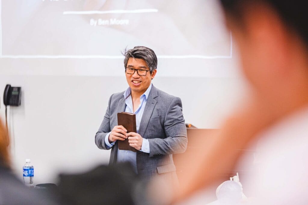Dr. Rob Lim teaching an Accounting class.