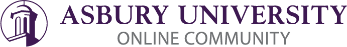 Asbury University Online Community banner.