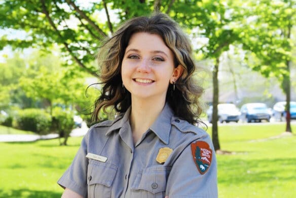 Photo of Senior history major Taylor Boss recently completed an internship at Camp Nelson National Monument.