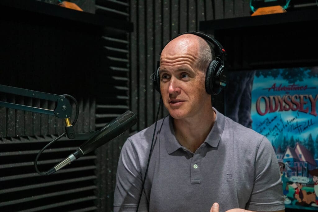 Asbury University President Kevin Brown being interviewed on This is Asbury Podcast.