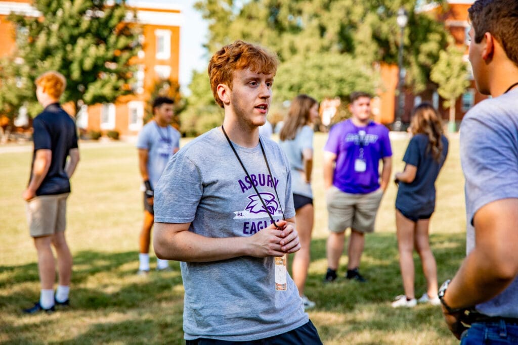 Male student at Asbury University's Eagle Days.