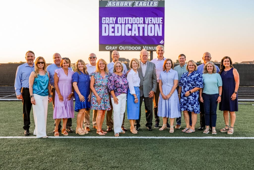 Asbury University smile on the Gray track and field venue
