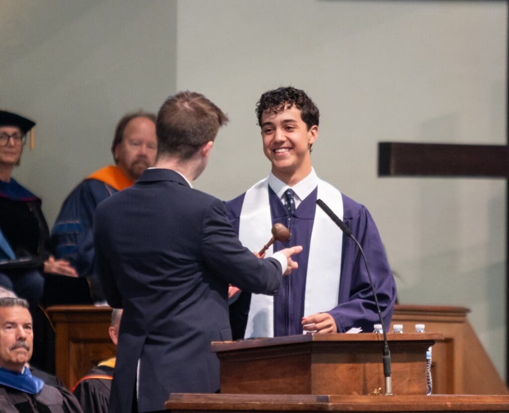 asbury student accepts award