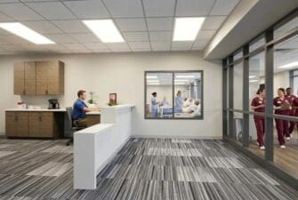 Architect Rendering of dedicated Nursing Administrative Offices designed to support you with guidance, mentorship, and personalized academic care.