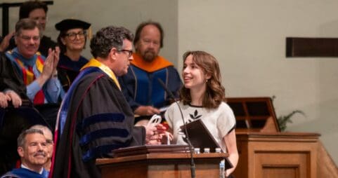 asbury university student receives her academic honors certificate