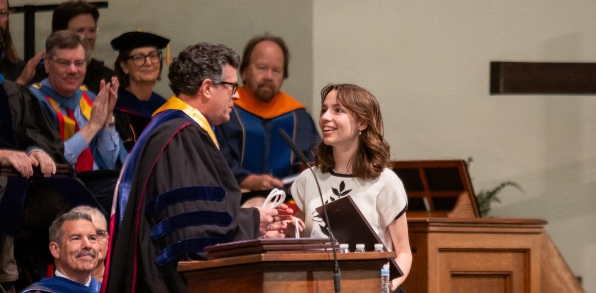 asbury university student receives her academic honors certificate